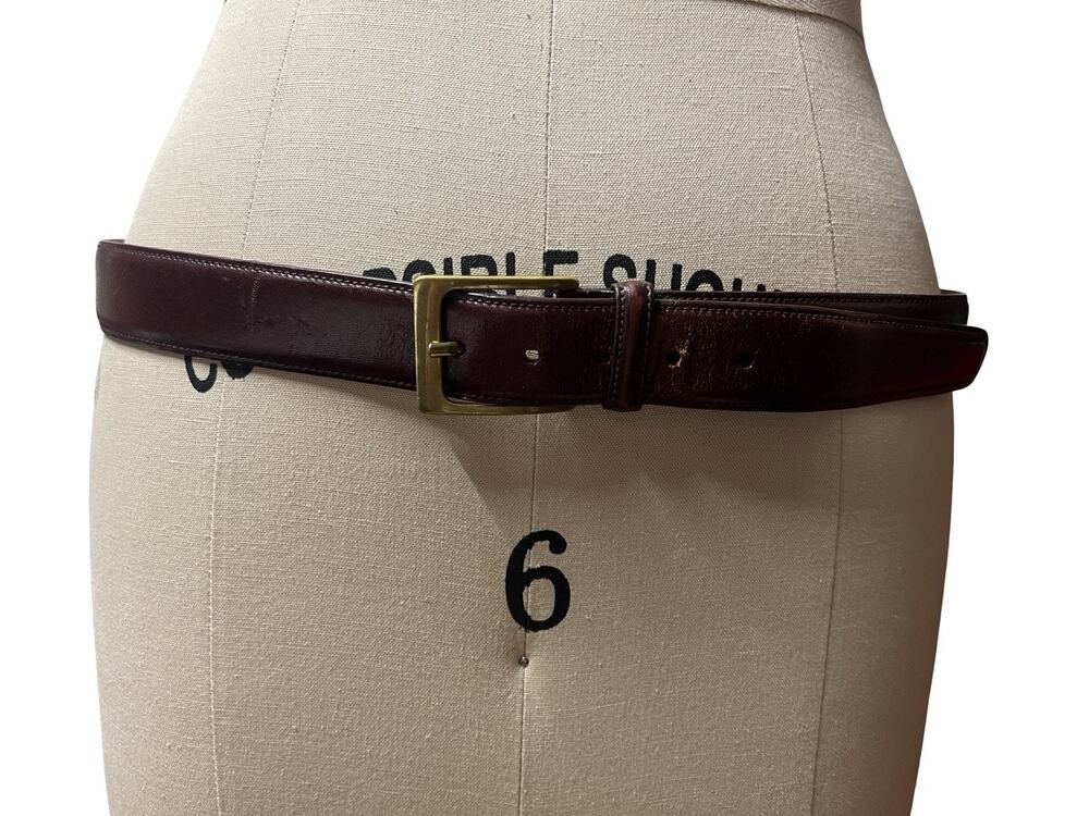 Trafalgar Mahogany Genuine Cortina Men's Leather Belt USA Brass Buckle SZ 34